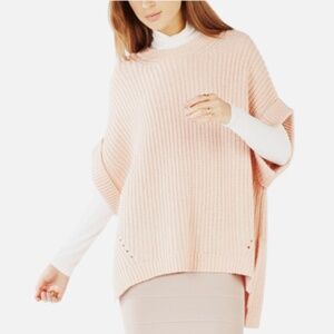 BCBGMaxAzria Pink Short Sleeve Oversized Sweater XS/S